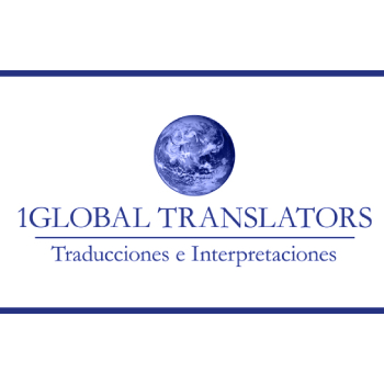 1Global Translators Company Logo - reference to translation and editing work. Spanish-Portuguese translations by Joana Vicente.