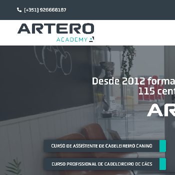 Artero (Hairdressing and Canine Aesthetics) Company Page - reference to translation work for promoting courses in Portugal. Spanish-Portuguese translations by Joana Vicente.