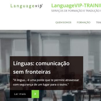 Language Vip Company Page (Lisbon) - reference to translation and editing work. Spanish-Portuguese translations by Joana Vicente.