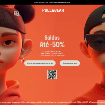Pull&Bear Website Image - reference to updates of the website for each collection and others. Spanish-Portuguese translator.