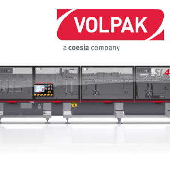 Volpak Company Logo and one of their Machines (Design and construction of packaging machines) - reference to technical manual translation work. Spanish-Portuguese translations by Joana Vicente.