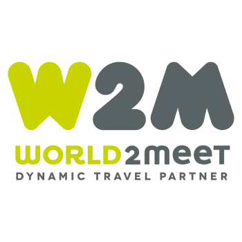imagem do logotipo World2Meet - referência a trabalhos de Traduções de website e marketing . Traduções espanhol - português por Joana Vicente
